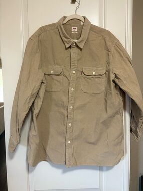 Levi's Cream Corduroy Shirt Jacket with Red Tab